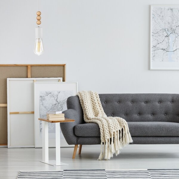 Lustr na lanku SIMON 1xE27/60W/230V bílá