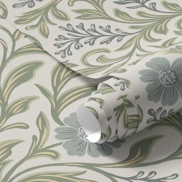Tapety Šedý květinový ornament na světlém pozadí, Tapety květiny, a00712 : uwalls.cz