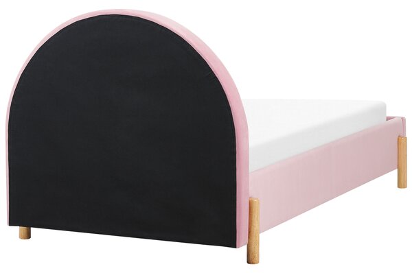 Dětská postel Umělý samet ANET 90 x 200 cm Růžová