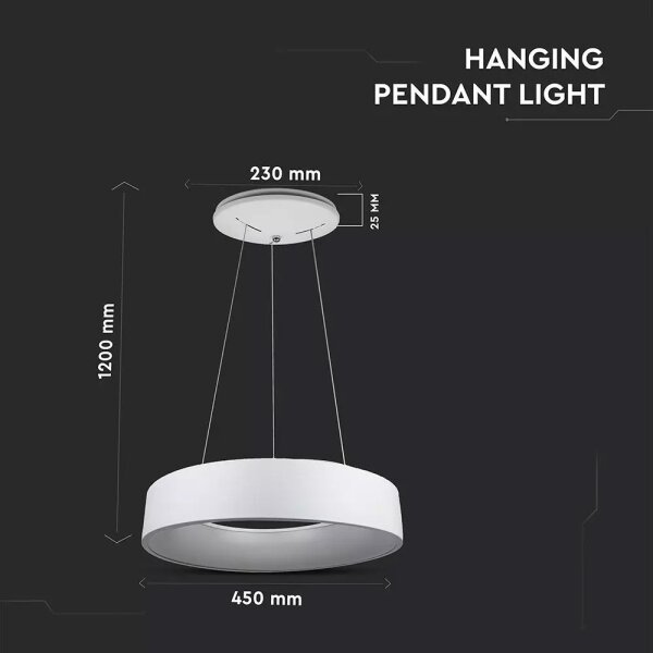 LED Stmívatelný lustr na lanku LED/20W/230V