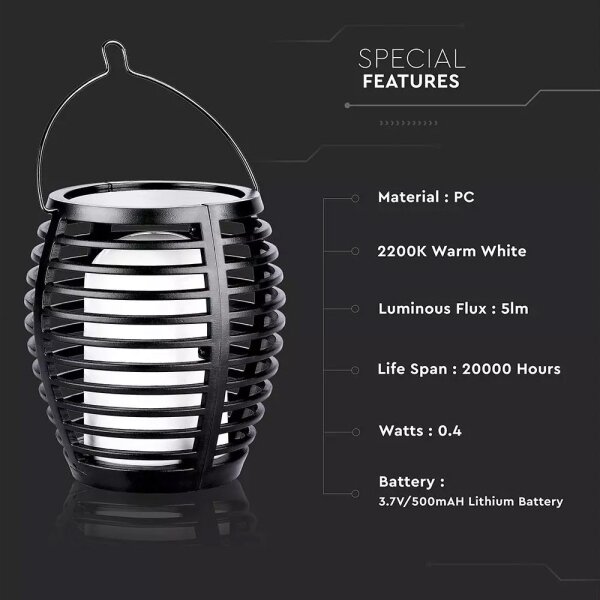 LED Solární svítidlo FLAME 4v1 LED/0,45W/3,7V IP44 500 mAh