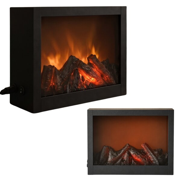 Dekorativní LED krb, kovový, 10 x 29 x 23 cm