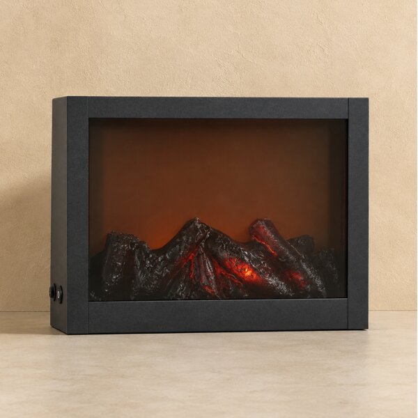 Dekorativní LED krb, kovový, 10 x 29 x 23 cm