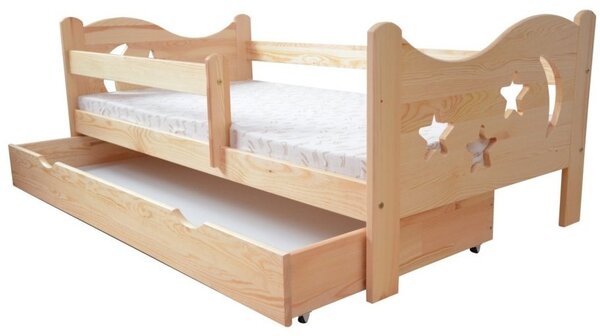 Dětská postel DP 021 - Rozměr: 80 x 160 cm, Povrchová úprava: moření dub, Úložné prostory: bez úložných prostor