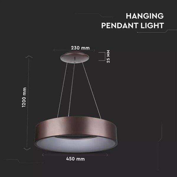 LED Stmívatelný lustr na lanku LED/20W/230V
