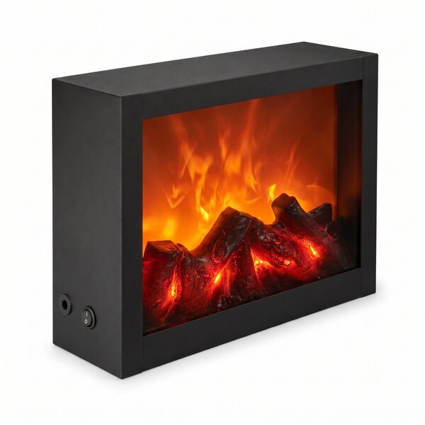 Dekorativní LED krb, kovový, 10 x 29 x 23 cm