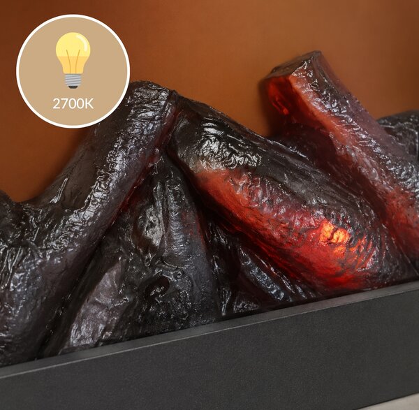 Dekorativní LED krb, kovový, 10 x 29 x 23 cm