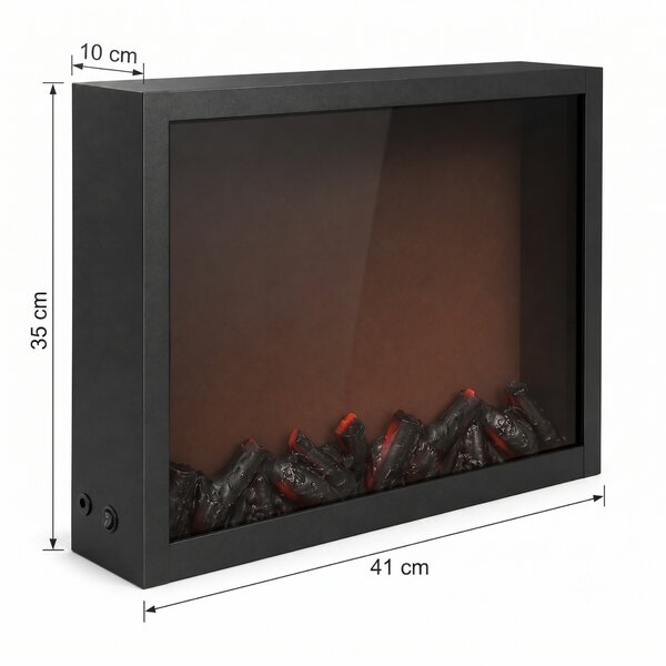 Dekorativní LED krb, kovový, 10 x 41 x 35 cm
