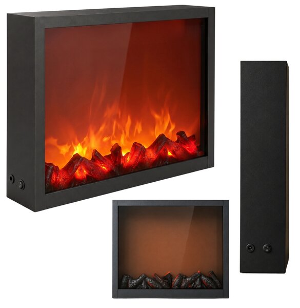 Dekorativní LED krb, kovový, 10 x 41 x 35 cm