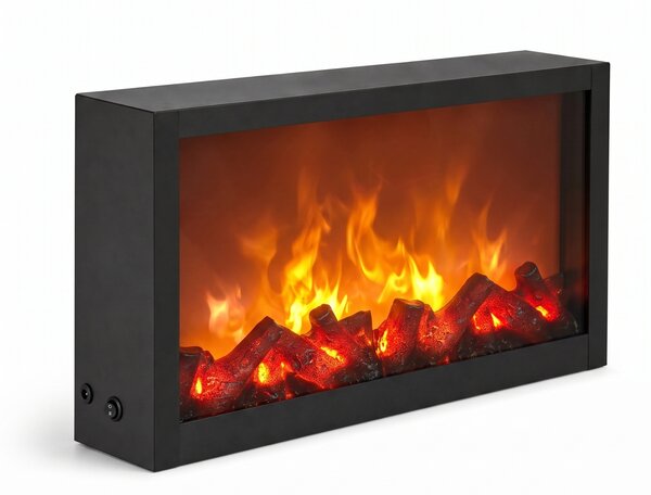 Dekorativní LED krb, kovový, 10 x 41 x 25 cm