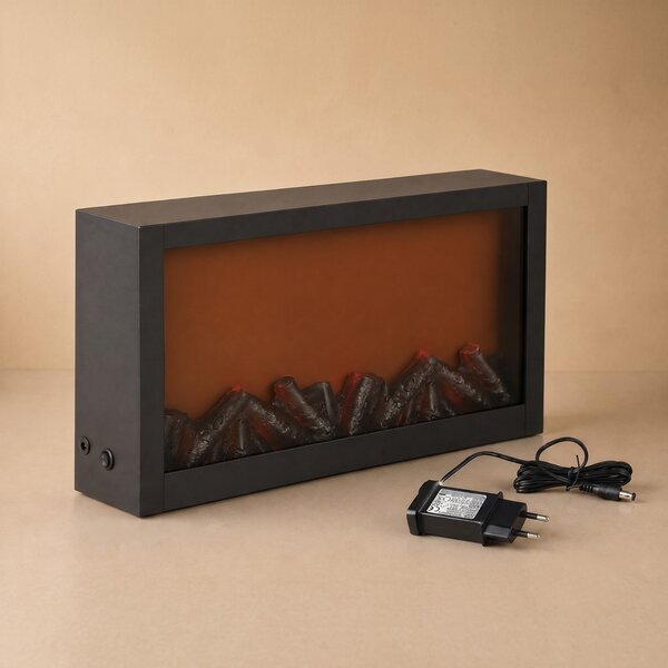 Dekorativní LED krb, kovový, 10 x 41 x 25 cm