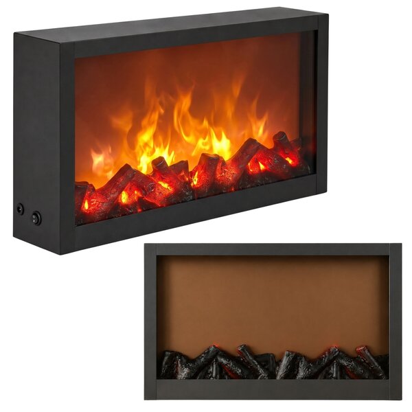 Dekorativní LED krb, kovový, 10 x 41 x 25 cm