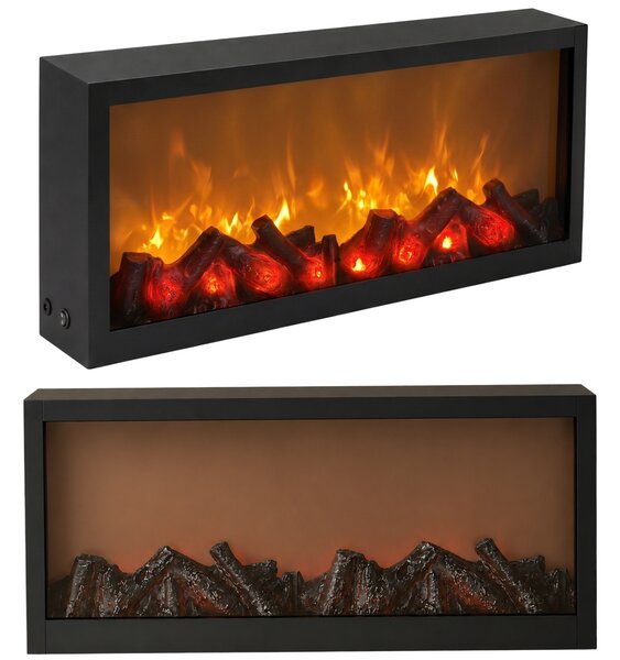 Dekorativní LED krb, kovový, 10 x 57 x 25 cm