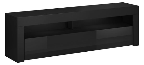Vivaldi TV stolek Mex 160 cm černý mat/černý lesk