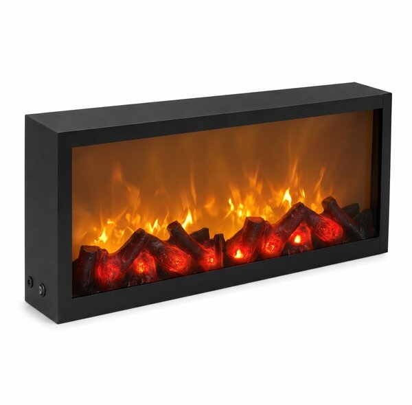 Dekorativní LED krb, kovový, 10 x 57 x 25 cm