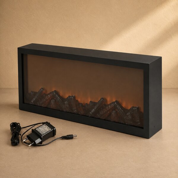 Dekorativní LED krb, kovový, 10 x 57 x 25 cm
