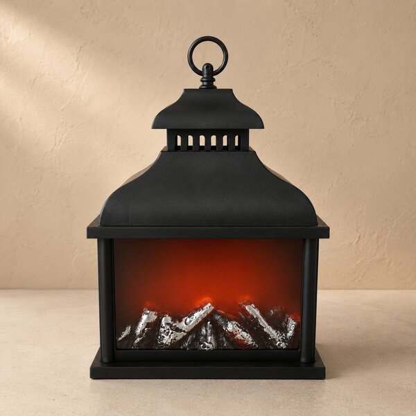 Lucerna s efektem krbu LED, 13,5 x 25,5 x 37 cm