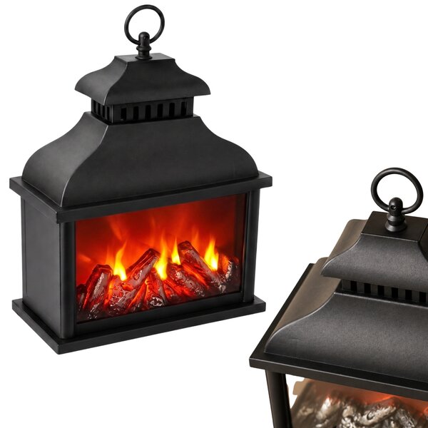 Lucerna s efektem krbu LED, 13,5 x 25,5 x 37 cm