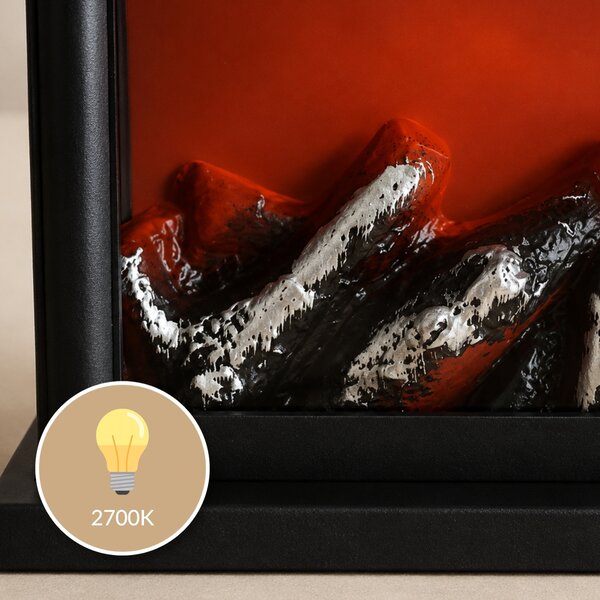 Lucerna s efektem krbu LED, 13,5 x 25,5 x 37 cm