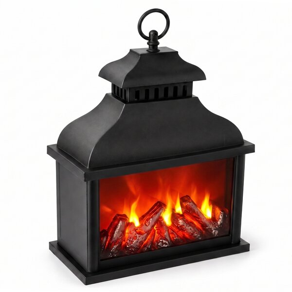 Lucerna s efektem krbu LED, 13,5 x 25,5 x 37 cm