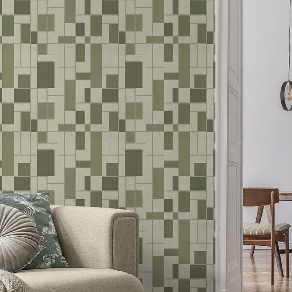 Tapety Geometrický vzor v odstínech zelené barvy, Tapety abstraktní, a00769 : uwalls.cz