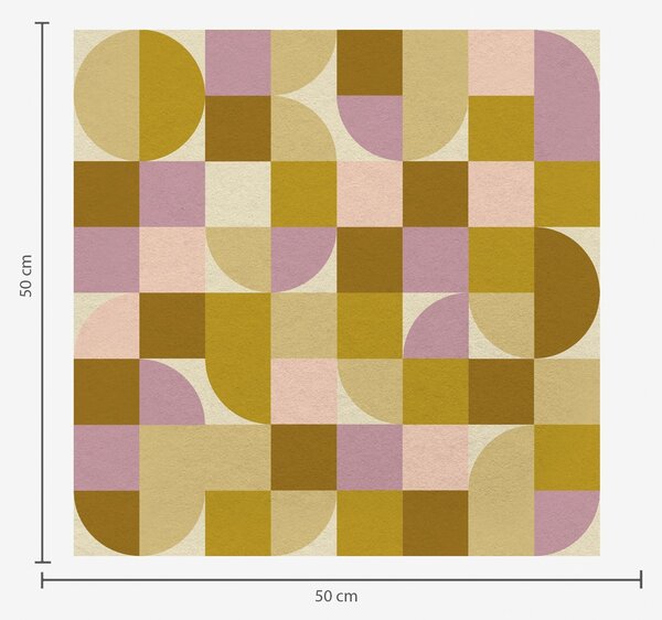 Tapety Modulární geometrie v růžových a hořčičných odstínech, Tapety abstraktní, a00770v1 : uwalls.cz