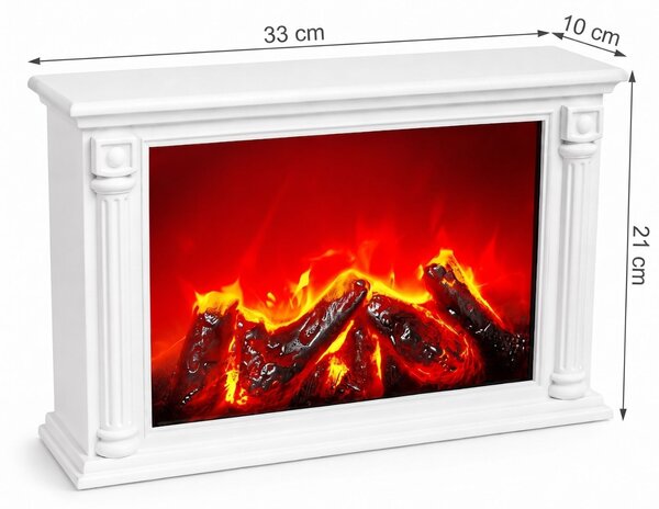 Dekorativní LED krb v klasickém stylu, 10 x 33 x 21 cm
