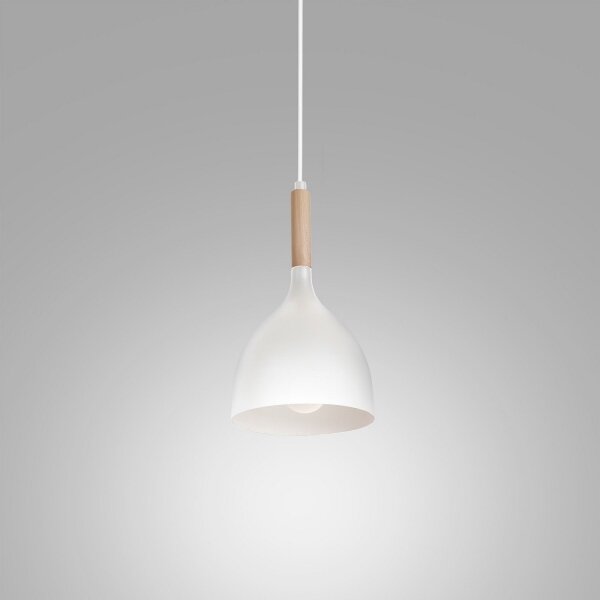 Lustr na lanku NOAK WOOD 1xE27/15W/230V bílá/buk