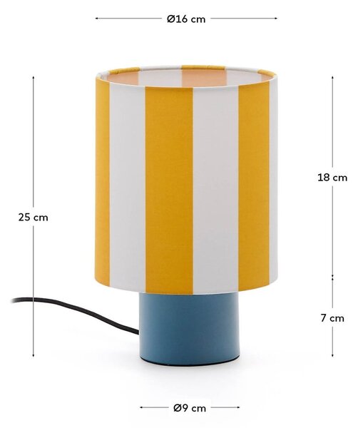 Žlutá/modrá dětská lampička Ciral – Kave Home