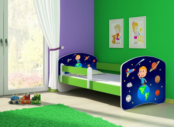 Dětská postel - Vesmír 2 140x70 cm zelená