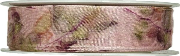Stuha taftová DREAM GARDEN růžová transparentní 25mm x 20m (7,-Kč/m)