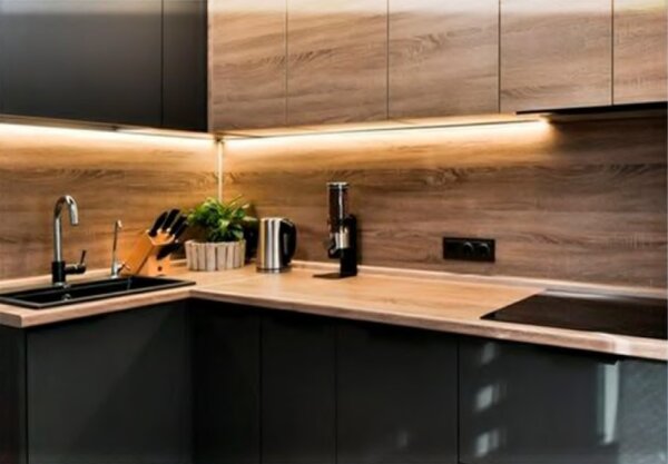 Grace Kuchyňská zástěna ABS plast Wood walnut 2 3000x600mm 1,5mm