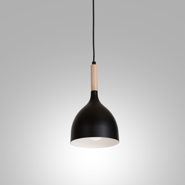 Lustr na lanku NOAK WOOD 1xE27/15W/230V černá/buk