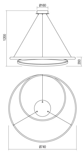 Redo 01-1796 - LED Lustr na lanku TORSION LED/40W/230V bronzová