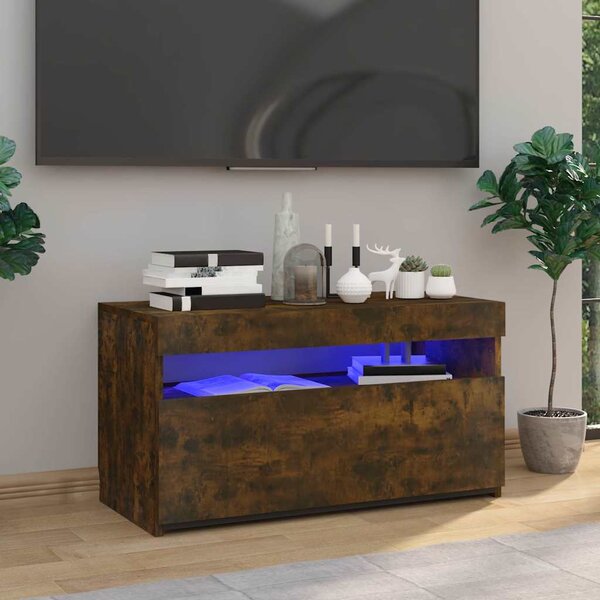 VidaXL TV stolek s LED 75 x 35 x 40 cm kompozitní dřevo [862557] Barva: dub sonoma