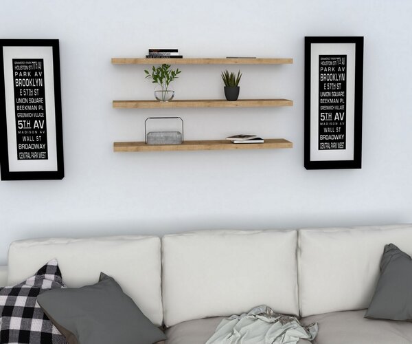 Hanah Home Sada 3 nástěnných polic Boss