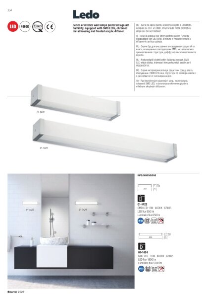 Redo 01-1423 - LED Koupelnové nástěnné svítidlo LEDO LED/8W/230V IP44