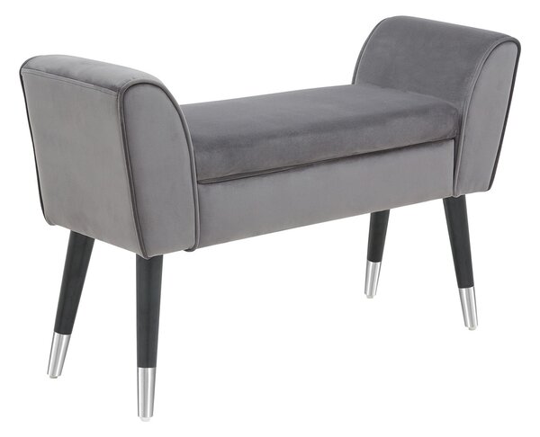 Designová lavice Dafina 90 cm šedý samet