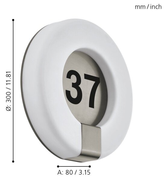 Eglo 98145 - LED Stmívatelné domovní číslo MARCHESA-C LED/15W/230V IP44