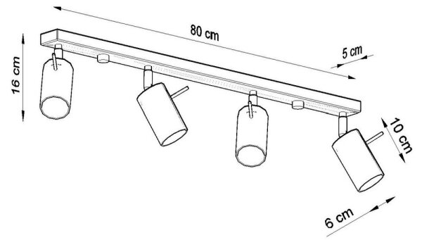 Sollux SL.0453 - Stropní bodové svítidlo RING 4xGU10/10W/230V