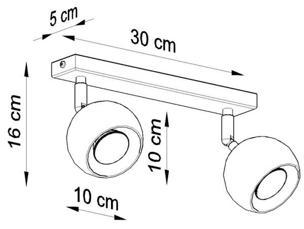 Sollux SL.0438 - Stropní bodové svítidlo OCULARE 2xGU10/10W/230V
