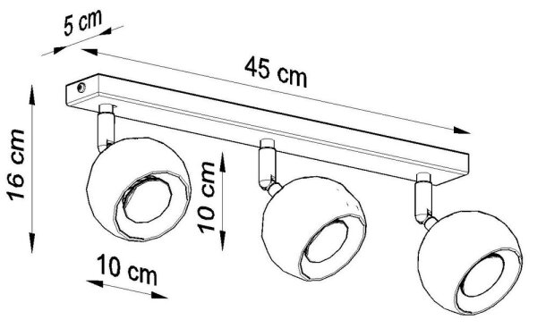Sollux SL.0439 - Stropní bodové svítidlo OCULARE 3xGU10/10W/230V