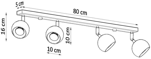 Sollux SL.0447 - Stropní bodové svítidlo OCULARE 4xGU10/10W/230V