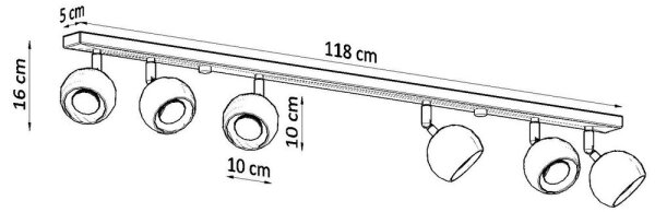 Sollux SL.0442 - Stropní bodové svítidlo OCULARE 6xGU10/10W/230V