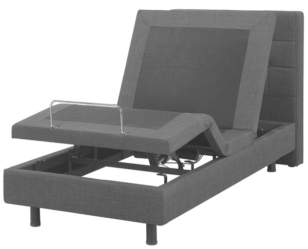 Čalouněná postel šedá elektricky polohovací 90x200 cm DUKE