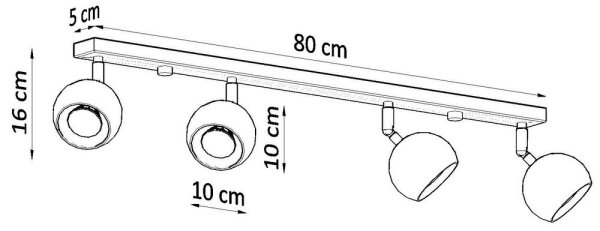 Sollux SL.0441 - Stropní bodové svítidlo OCULARE 4xGU10/10W/230V