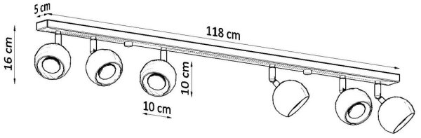 Sollux SL.0448 - Stropní bodové svítidlo OCULARE 6xGU10/10W/230V
