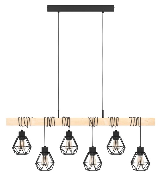 Eglo 44076 - Lustr na lanku TOWNSHEND 6xE27/60W/230V