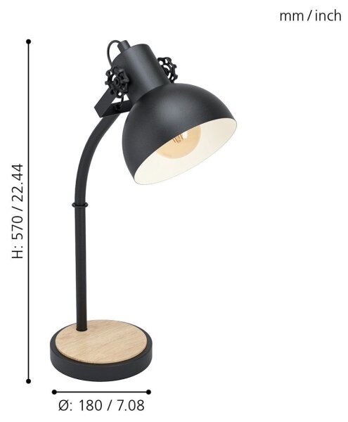 Eglo 44058 - Stolní lampa LUBENHAM 1xE27/28W/230V