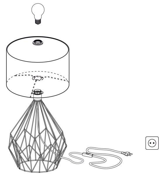 Eglo 43078 - Stolní lampa CARLTON 1xE27/60W/230V